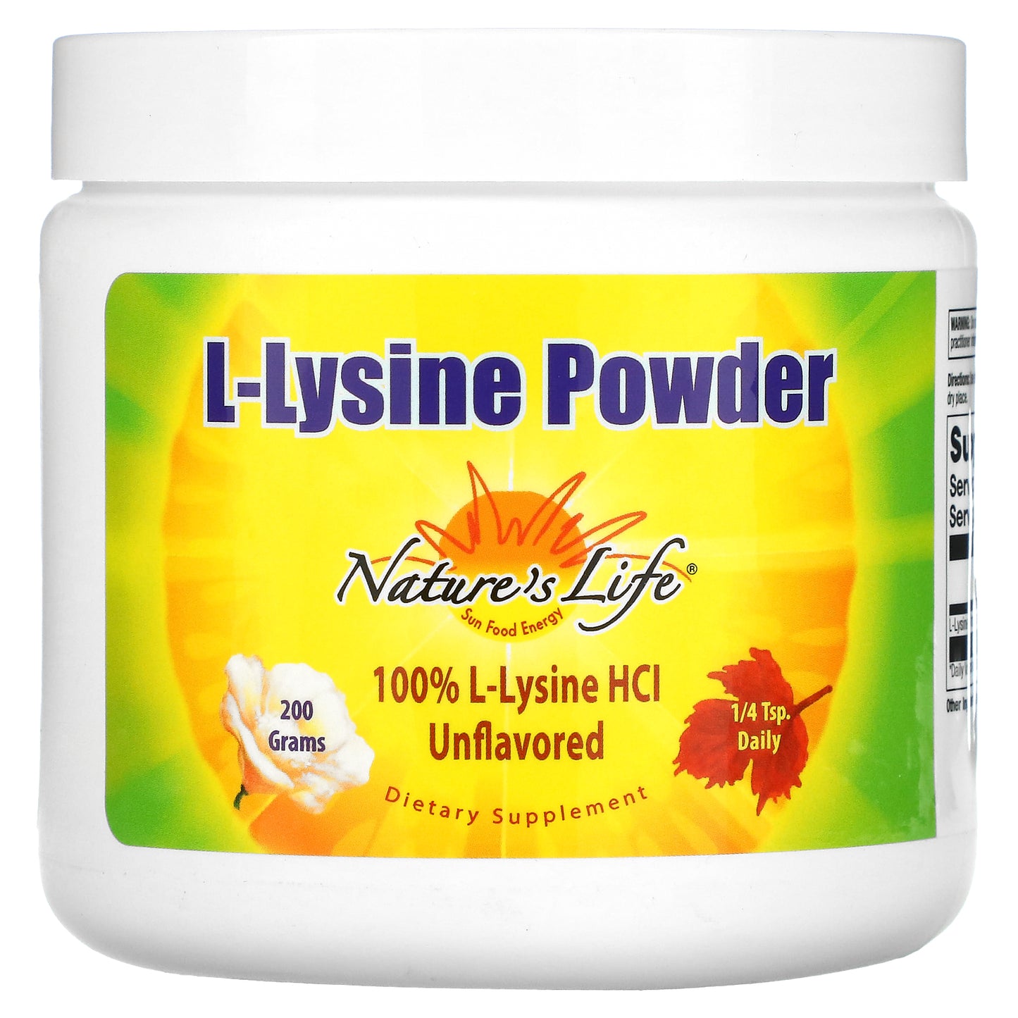 Nature's Life, L-Lysine Powder, Unflavored, 200 g