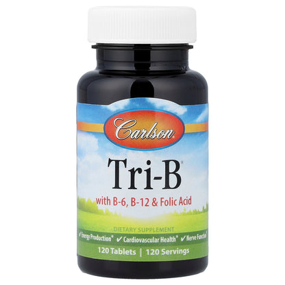 Carlson, Tri-B® with B-6, B-12 & Folic Acid, 120 Tablets
