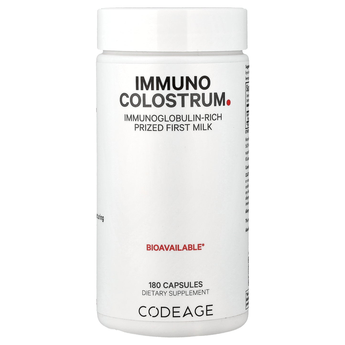 Codeage, Immuno Colostrum, 180 Capsules (500 mg per Capsule)