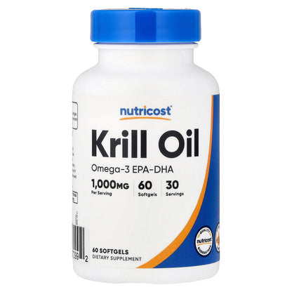 Nutricost, Krill Oil, 60 Softgels (500 mg per Softgel)