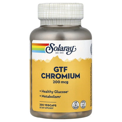 Solaray, GTF Chromium, 200 mcg, 200 VegCaps