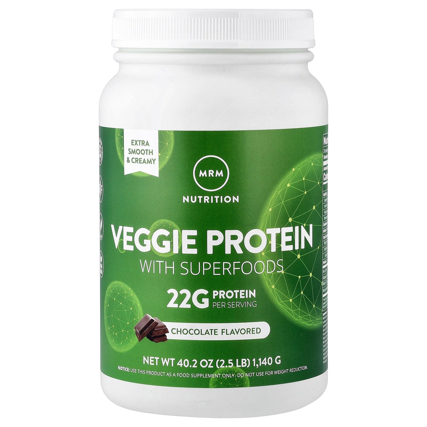 MRM Nutrition, Veggie Protein with Superfoods, Chocolate, 2.5 lb (1,140 g)