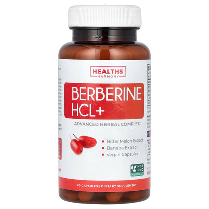 Healths Harmony, Berberine HCL+, 60 Capsules
