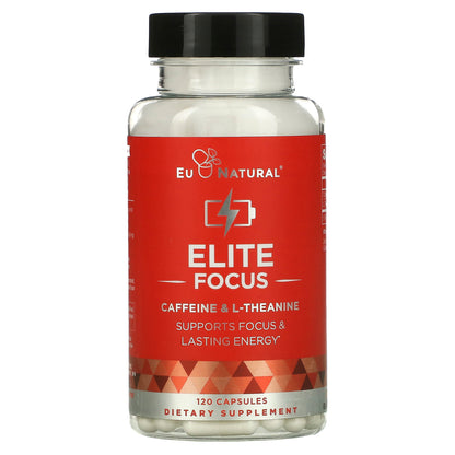 Eu Natural, ELITE FOCUS, Caffeine & L-Theanine, 120 Capsules