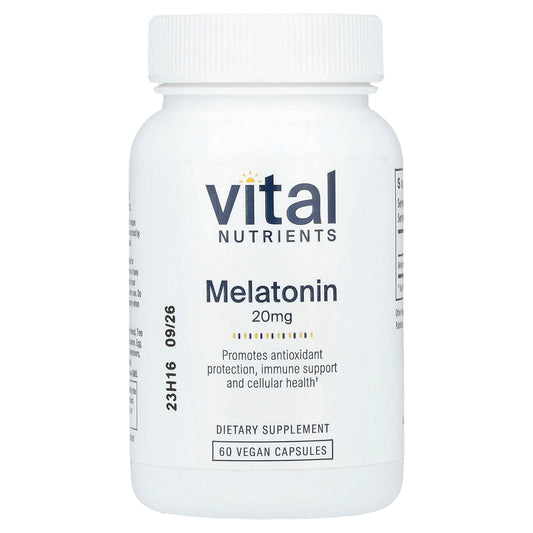 Vital Nutrients, Melatonin, 20 mg, 60 Vegan Capsules