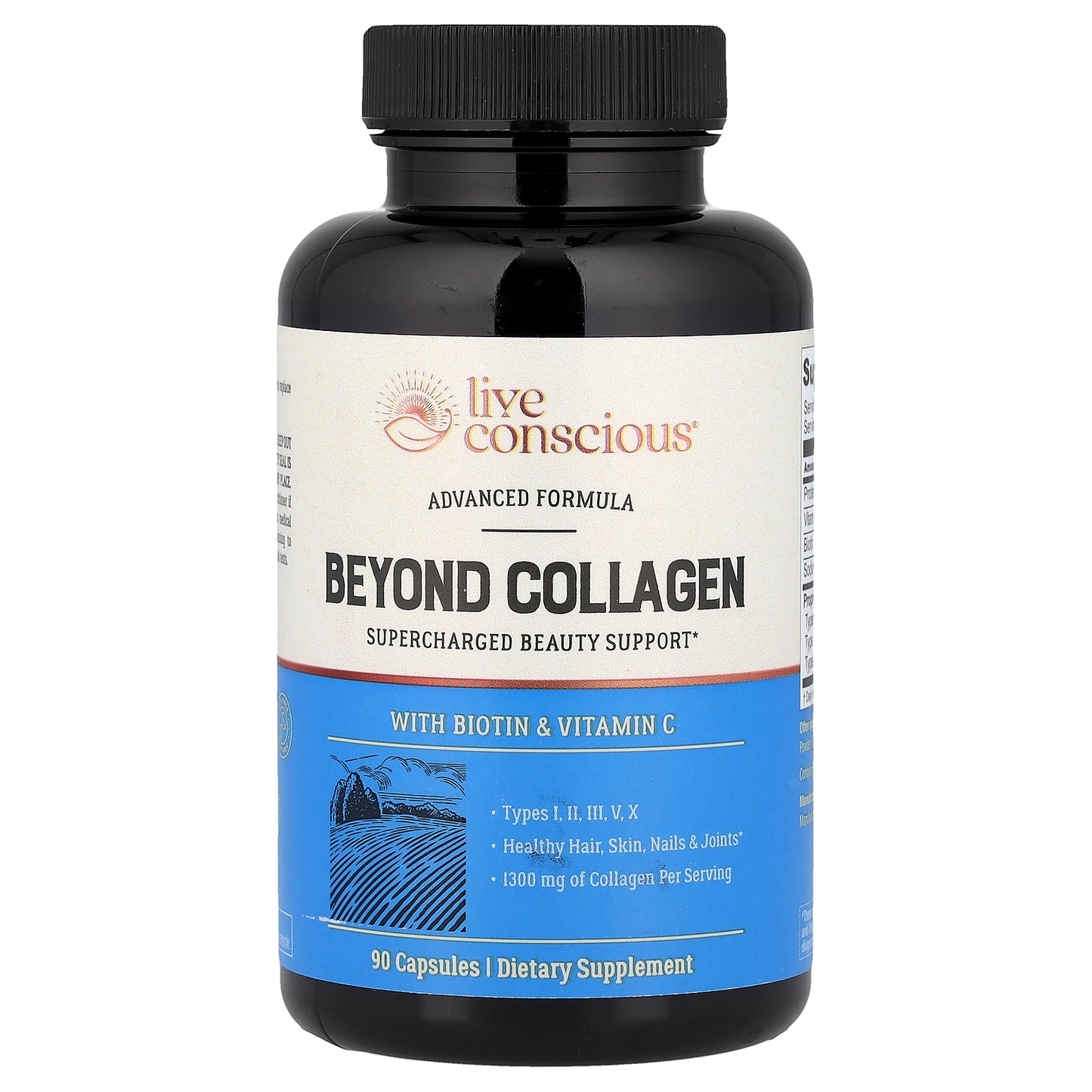 Live Conscious, Beyond Collagen, with Biotin & Vitamin C, 90 Capsules