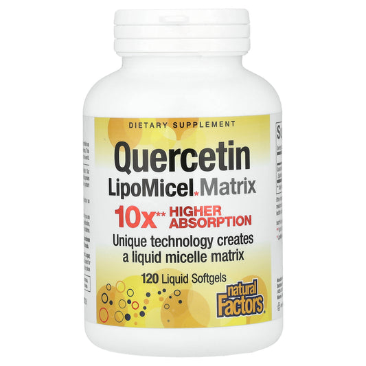 Natural Factors, Quercetin LipoMicel Matrix, 120 Liquid Softgels