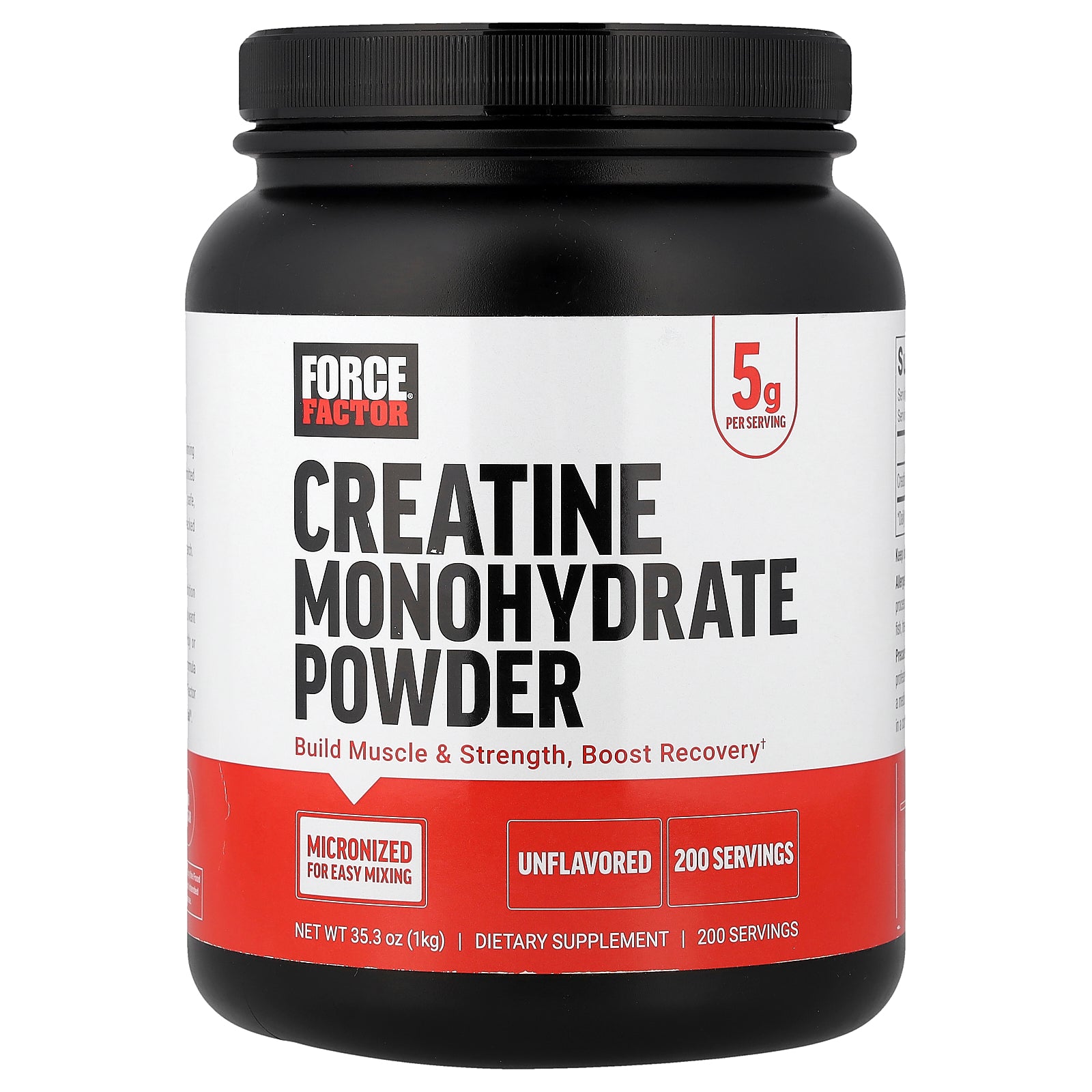 Force Factor, Creatine Monohydrate Powder, Unflavored, 35.3 oz (1 kg)
