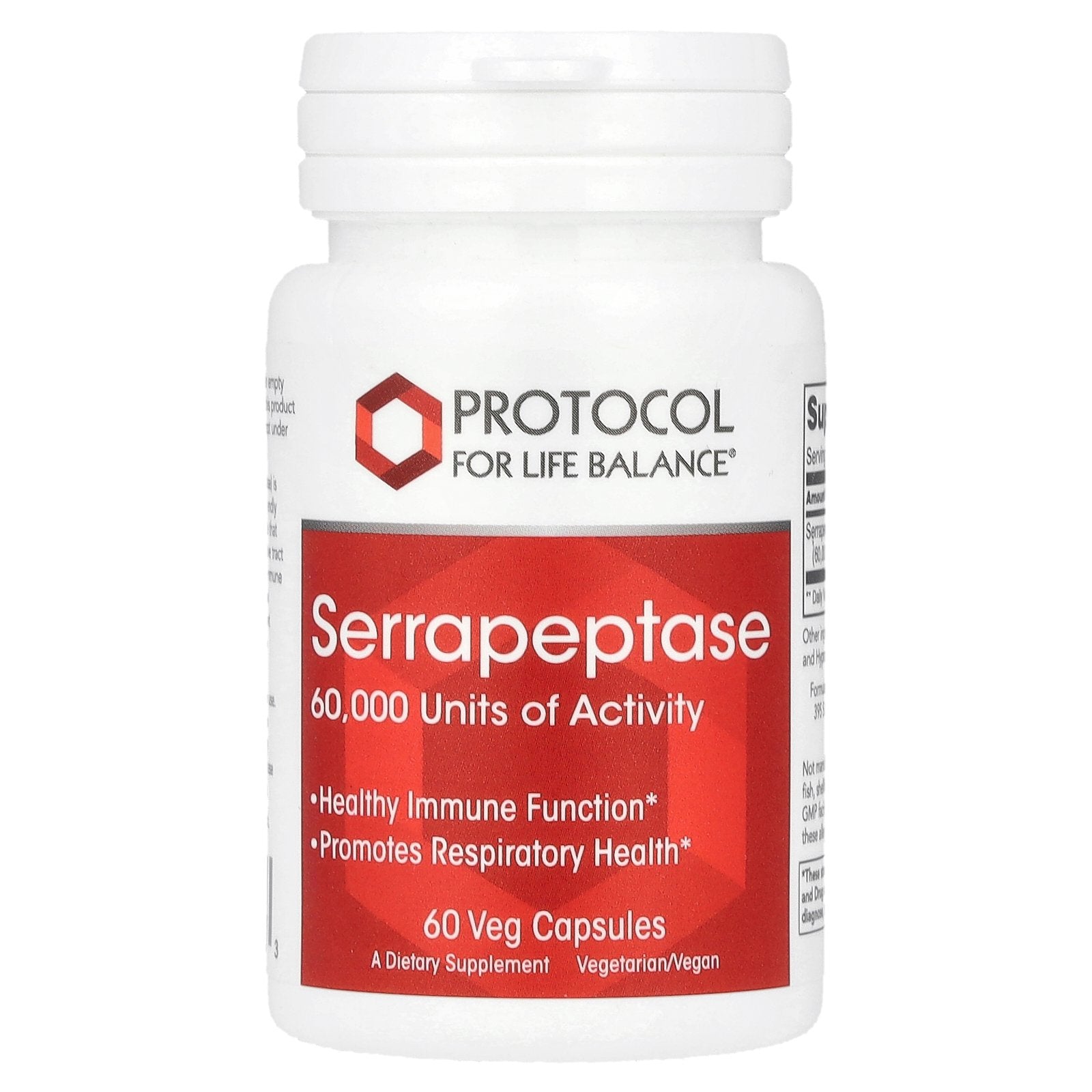 Protocol for Life Balance, Serrapeptase, 33 mg, 60 Veg Capsules