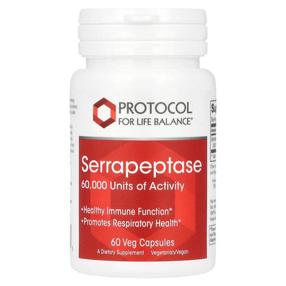 Protocol for Life Balance, Serrapeptase, 33 mg, 60 Veg Capsules