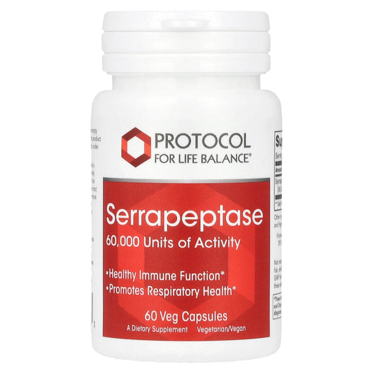 Protocol for Life Balance, Serrapeptase, 33 mg, 60 Veg Capsules