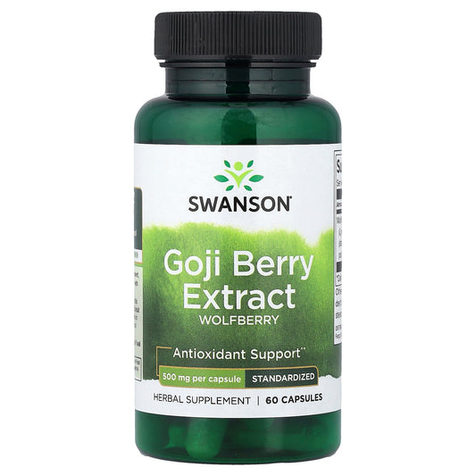 Swanson, Goji Berry Extract, Standardized, 500 mg, 60 Capsules