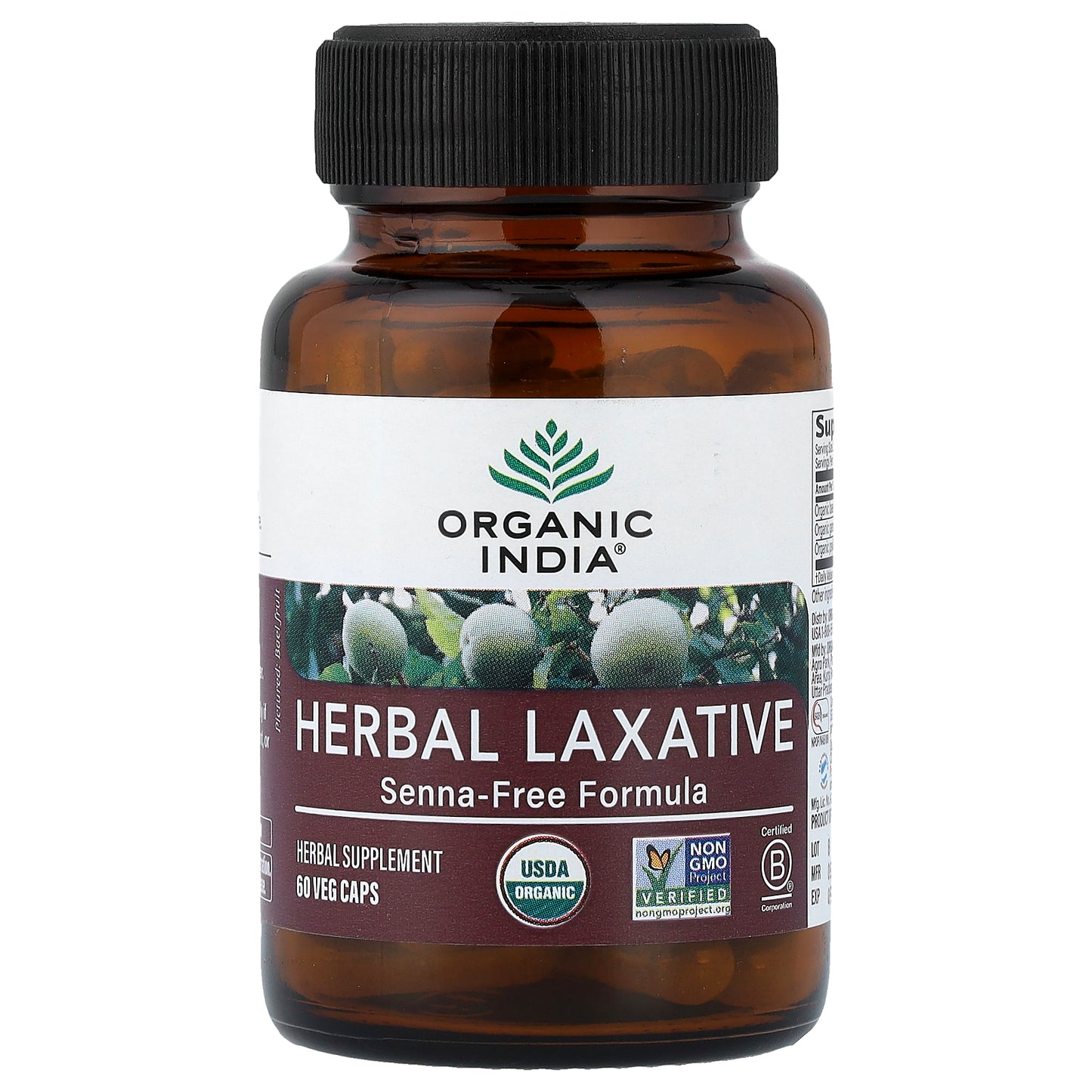 Organic India, Herbal Laxative, Senna-Free Formula, 60 Veg Caps