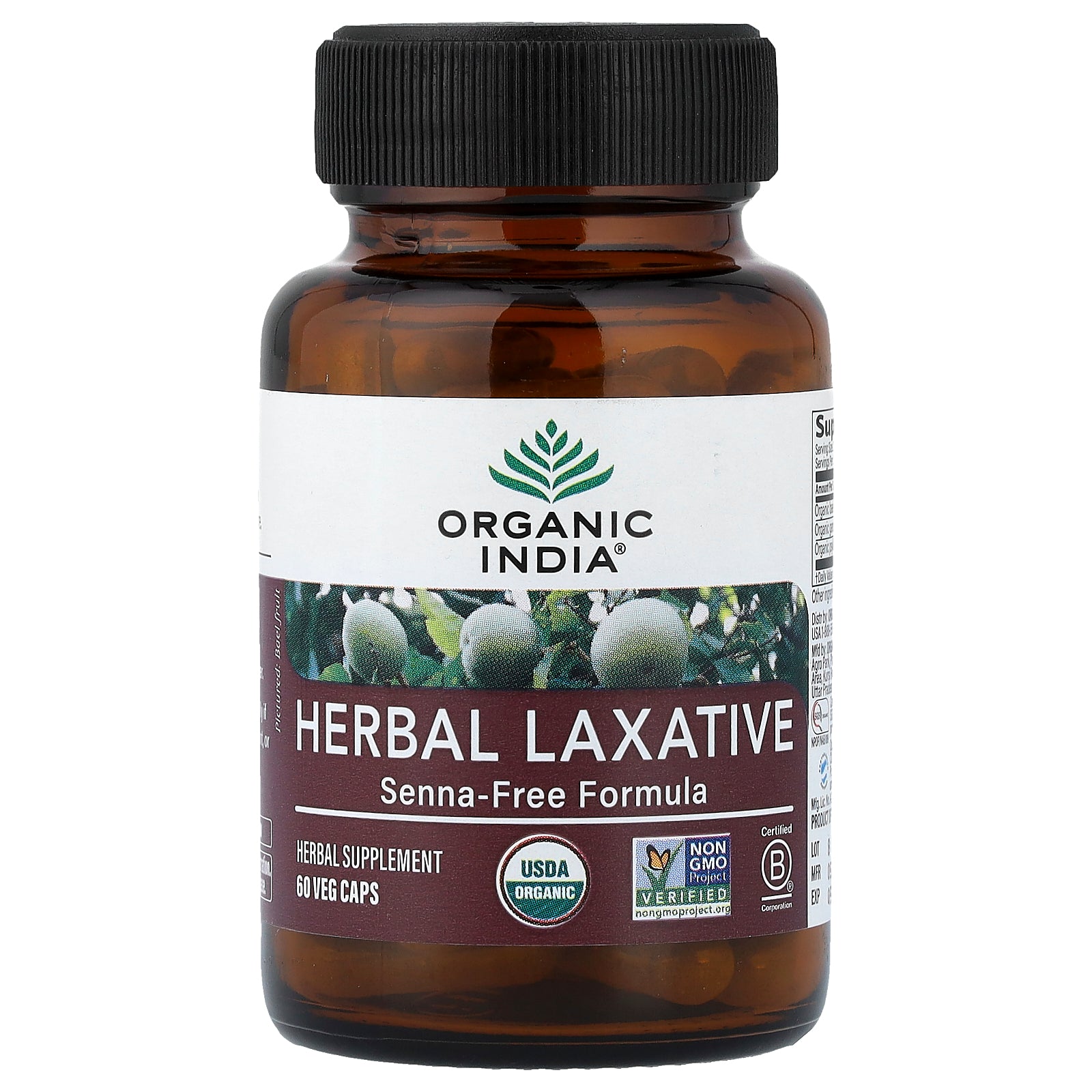 Organic India, Herbal Laxative, Senna-Free Formula, 60 Veg Caps