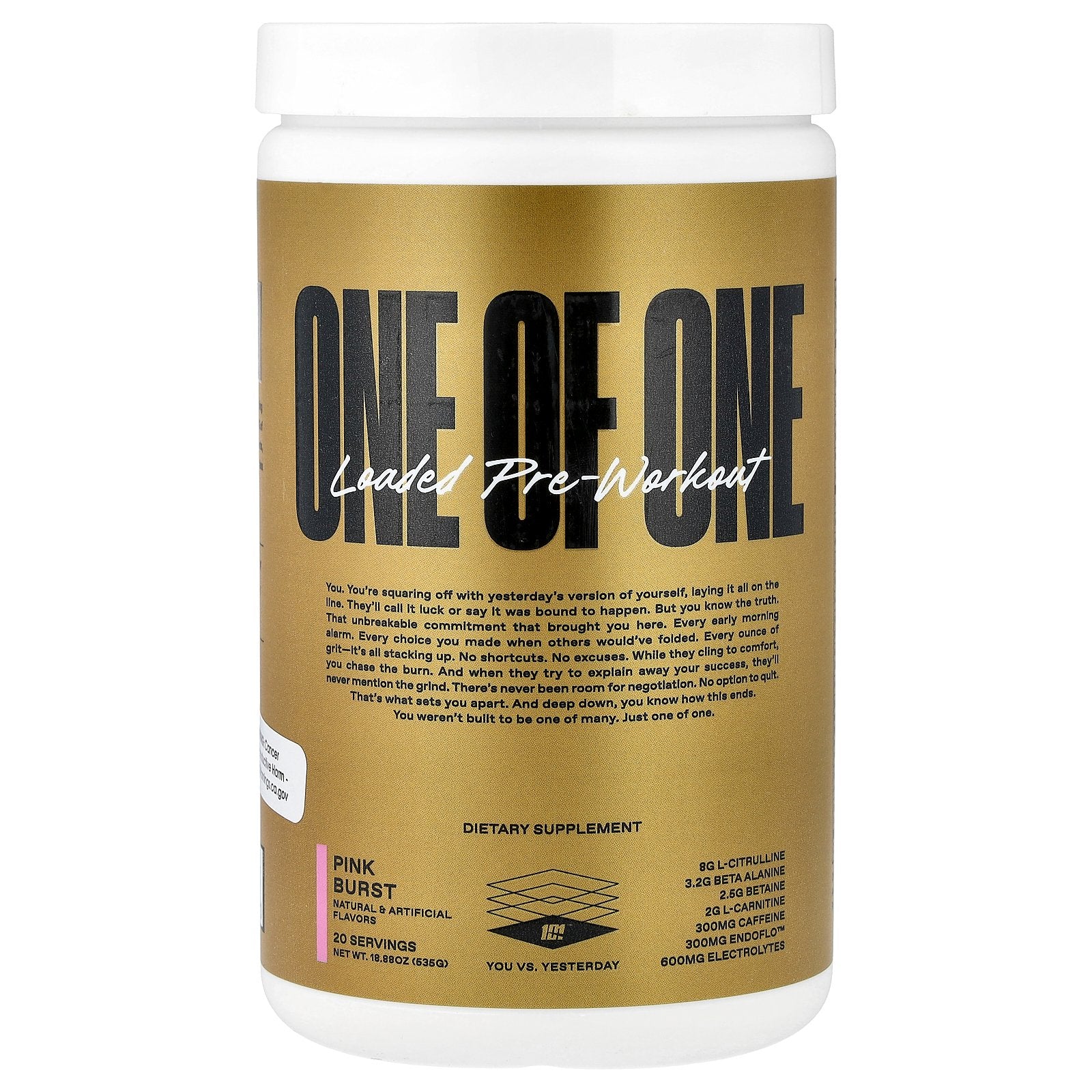 ONE OF ONE, Loaded Pre-Workout, Pink Burst, 18.88 oz (535 g)