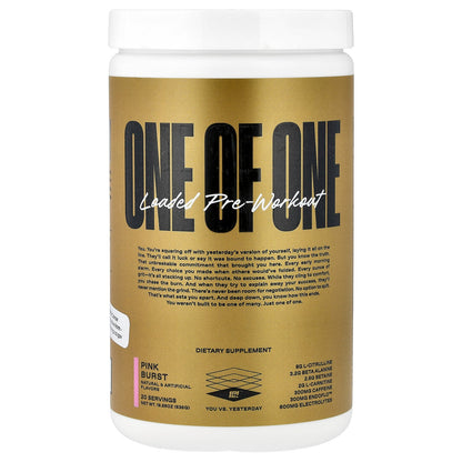 ONE OF ONE, Loaded Pre-Workout, Pink Burst, 18.88 oz (535 g)
