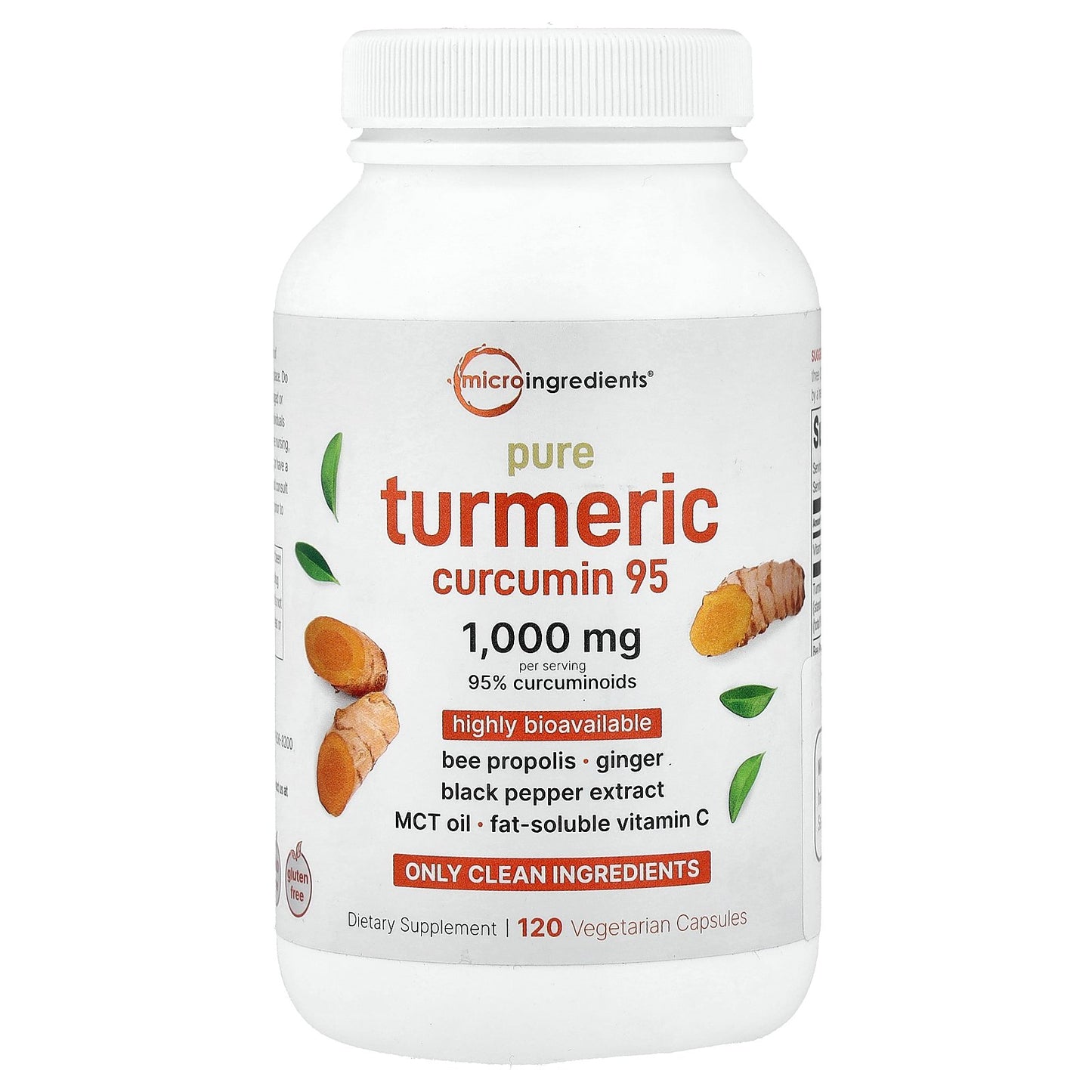 Micro Ingredients, Pure Turmeric Curcumin 95, 120 Vegetarian Capsules