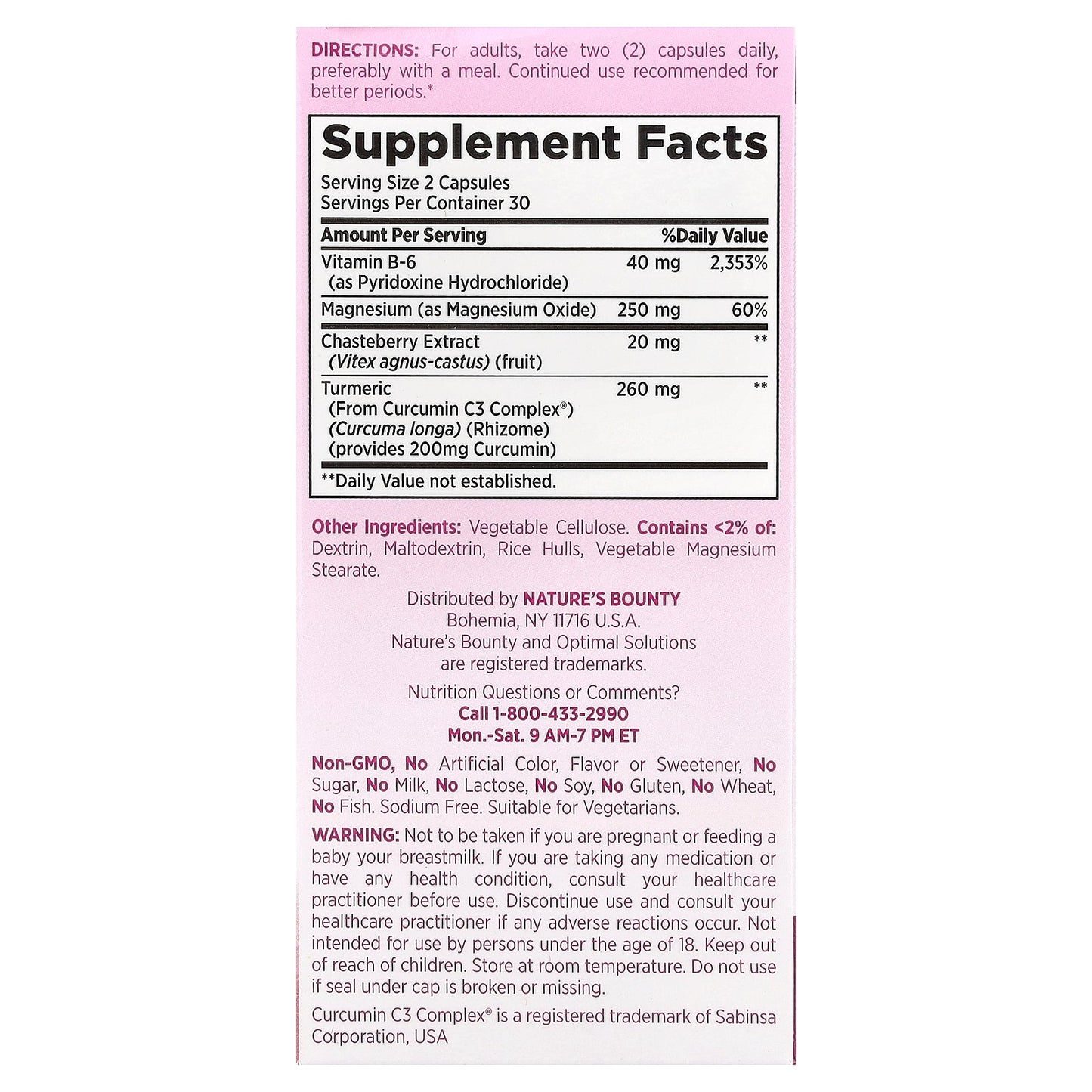 Nature's Bounty, Optimal Solutions®, Advanced PMS Relief, 60 Capsules