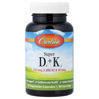 Carlson, Super D3 + K2, 90 Vegetarian Capsules
