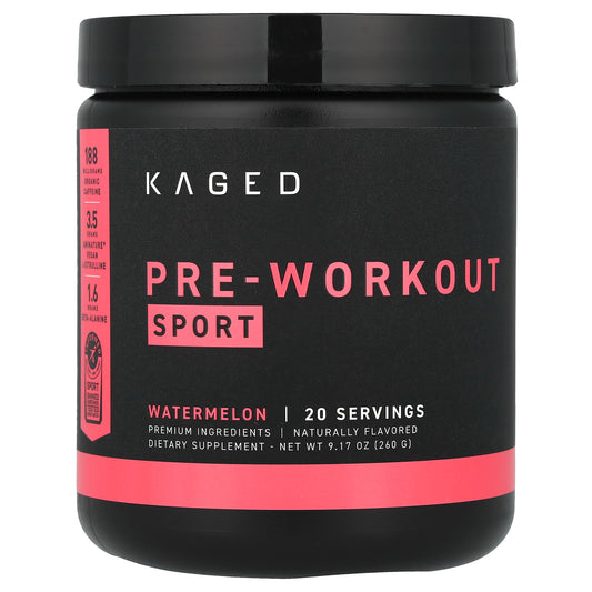 Kaged, PRE-KAGED Sport, Pre-Workout, Watermelon, 9.31 oz (264 g)