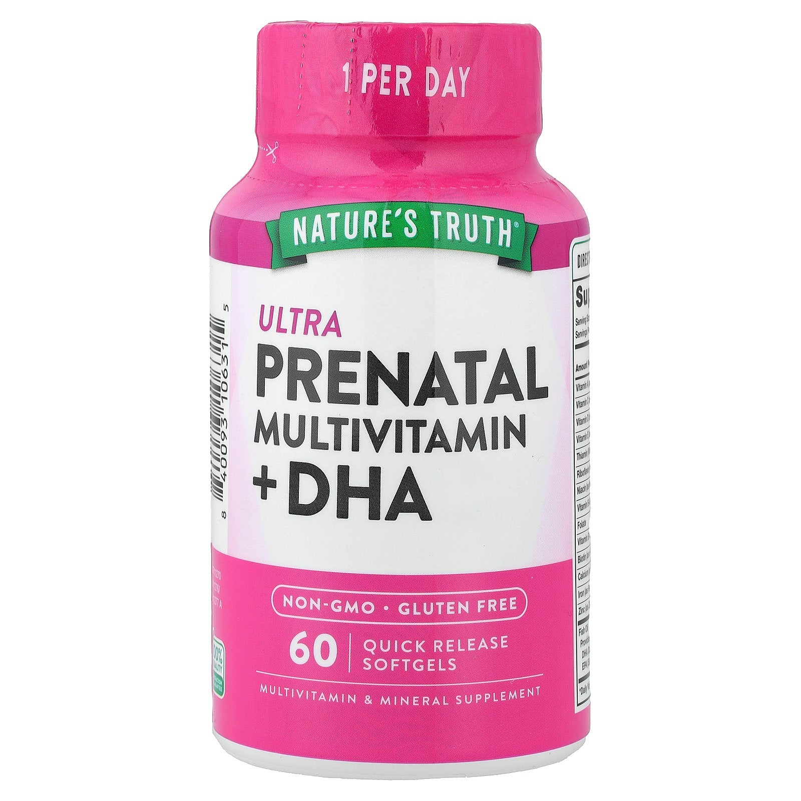 Nature's Truth, Ultra Prenatal Multivitamin + DHA, 60 Quick Release Softgels