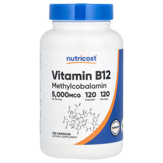 Nutricost, Vitamin B12, 5,000 mcg, 120 Capsules