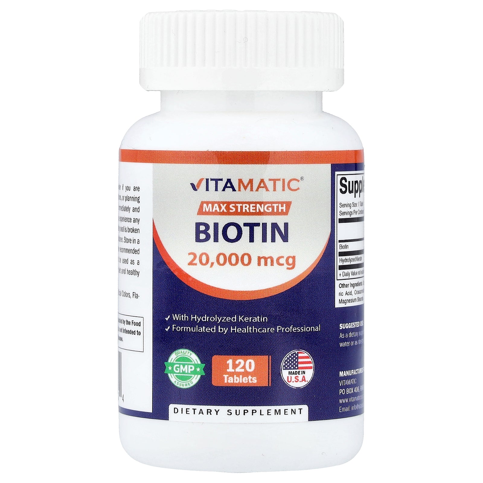 Vitamatic, Biotin With Hydrolyzed Keratin, 120 Tablets