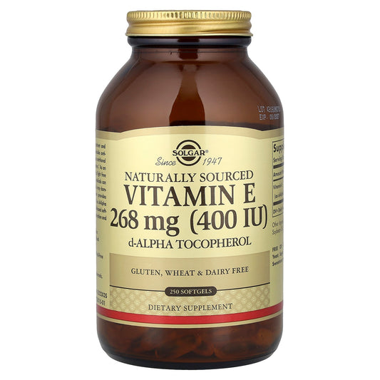 Solgar, Naturally Sourced Vitamin E, 268 mg (400 IU), 250 Softgels