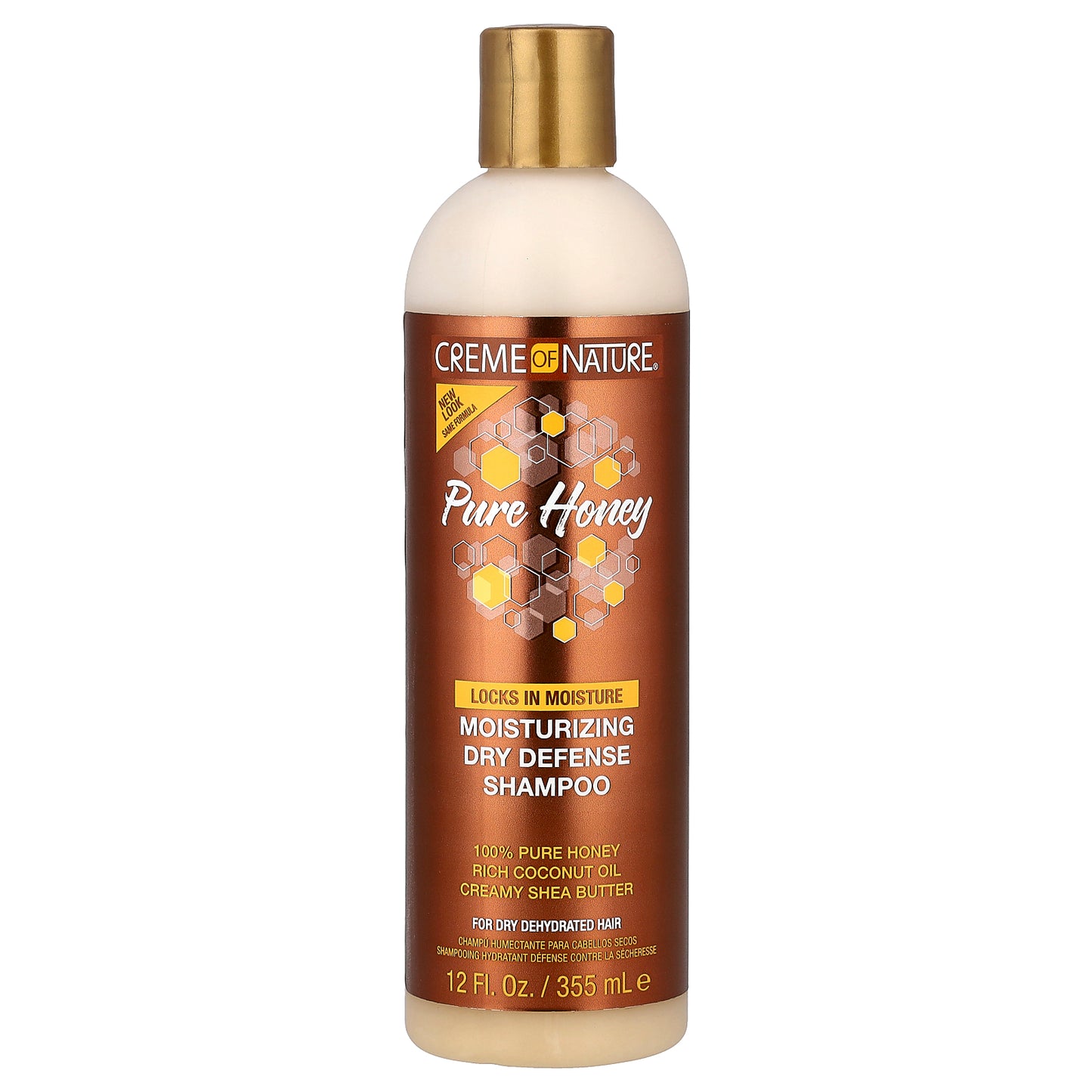 Creme Of Nature, Pure Honey, Moisturizing Dry Defense Shampoo, For Dry, Dehydrated Hair, 12 fl oz (355 ml)
