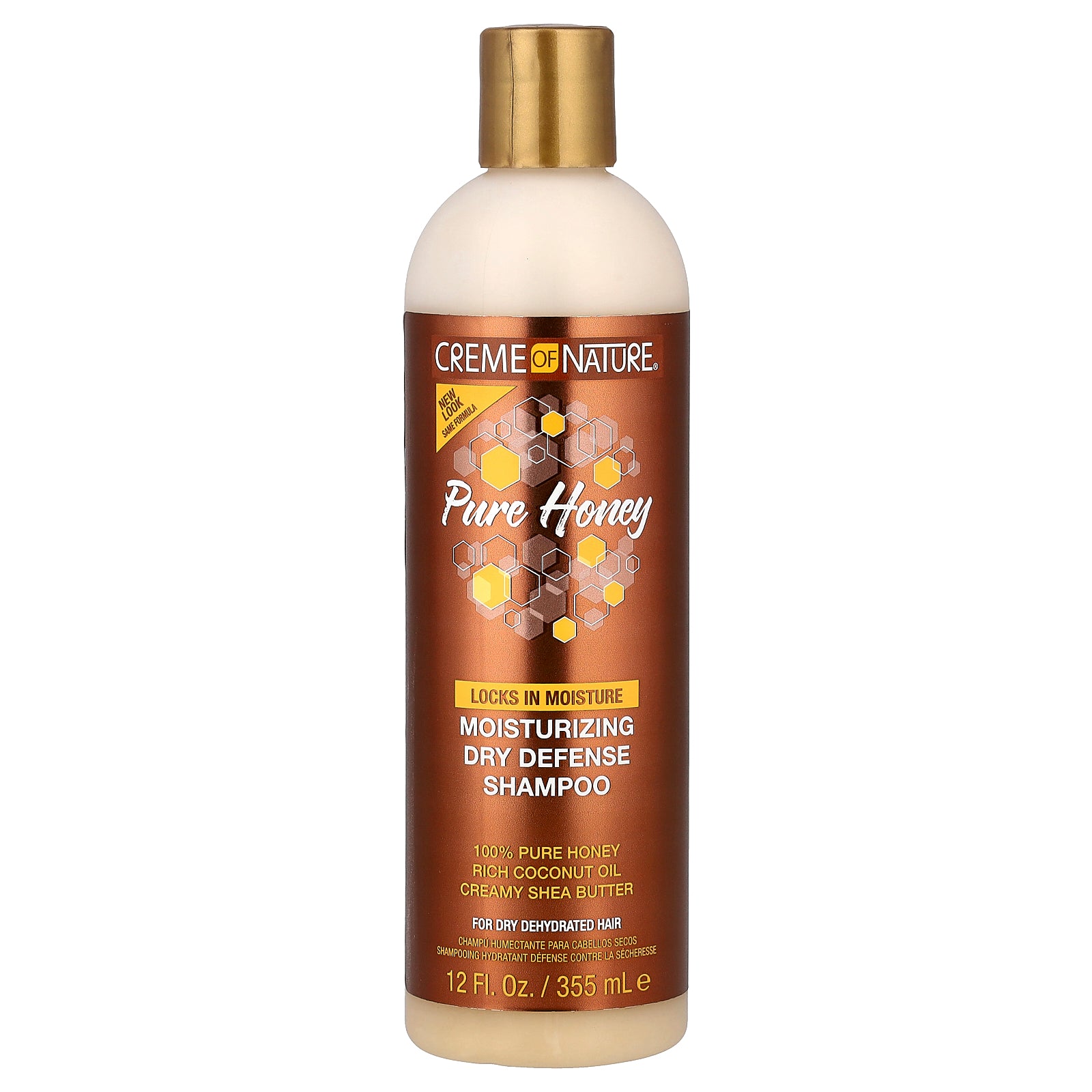 Creme Of Nature, Pure Honey, Moisturizing Dry Defense Shampoo, For Dry, Dehydrated Hair, 12 fl oz (355 ml)