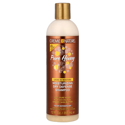 Creme Of Nature, Pure Honey, Moisturizing Dry Defense Shampoo, For Dry, Dehydrated Hair, 12 fl oz (355 ml)