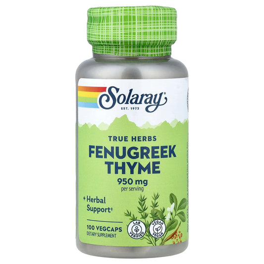 Solaray, True Herbs, Fenugreek Thyme, 100 VegCaps