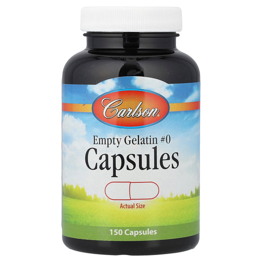 Carlson, Empty Gelatin Capsules #0, 150 Capsules