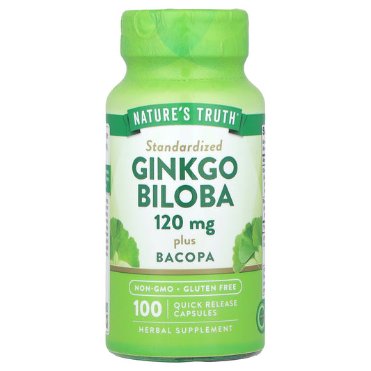 Nature's Truth, Ginkgo Biloba Plus Bacopa, 120 mg, 100 Quick Release Capsules