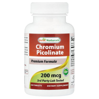 Best Naturals, Chromium Picolinate, 200 mcg, 240 Tablets