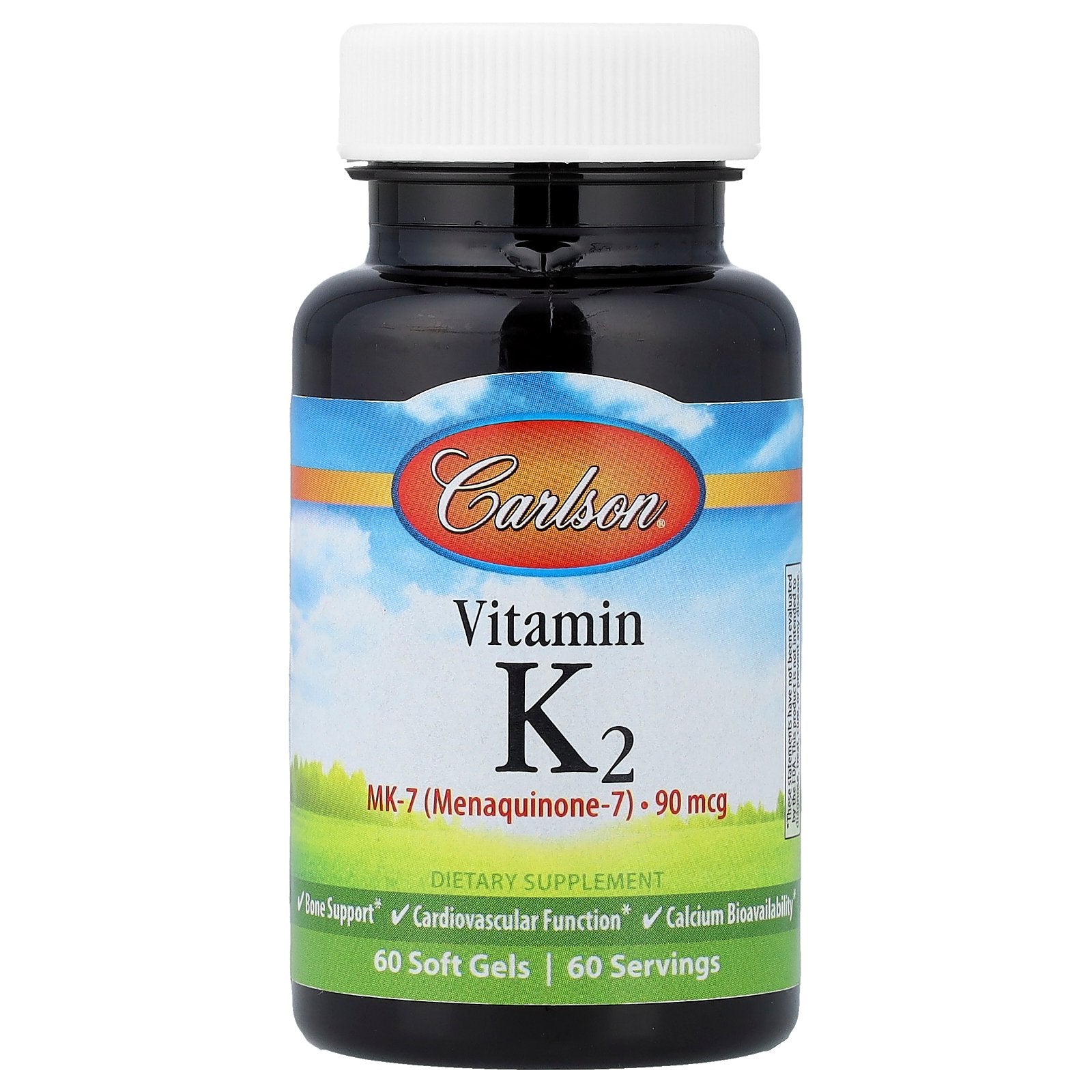 Carlson, Vitamin K2, 90 mcg, 60 Soft Gels
