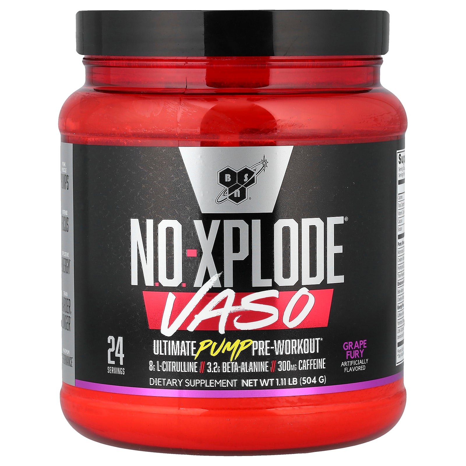 BSN, No-Xplode® VASO, Ultimate Pump Pre-Workout, Grape Fury, 1.11 lb (504 g)
