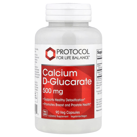 Protocol for Life Balance, Calcium D-Glucarate, 500 mg, 90 Veg Capsules