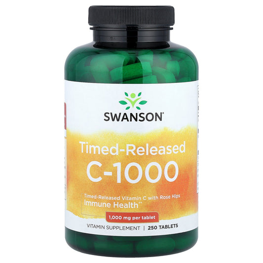 Swanson, Vitamin C-1000 with Rose Hips, Timed-Released, 1,000 mg, 250 Tablets