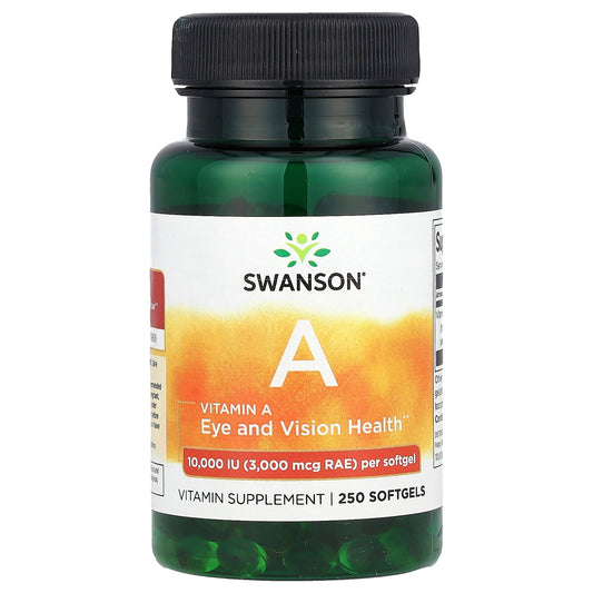 Swanson, Vitamin A, 10,000 IU (3,000 mcg RAE), 250 Softgels
