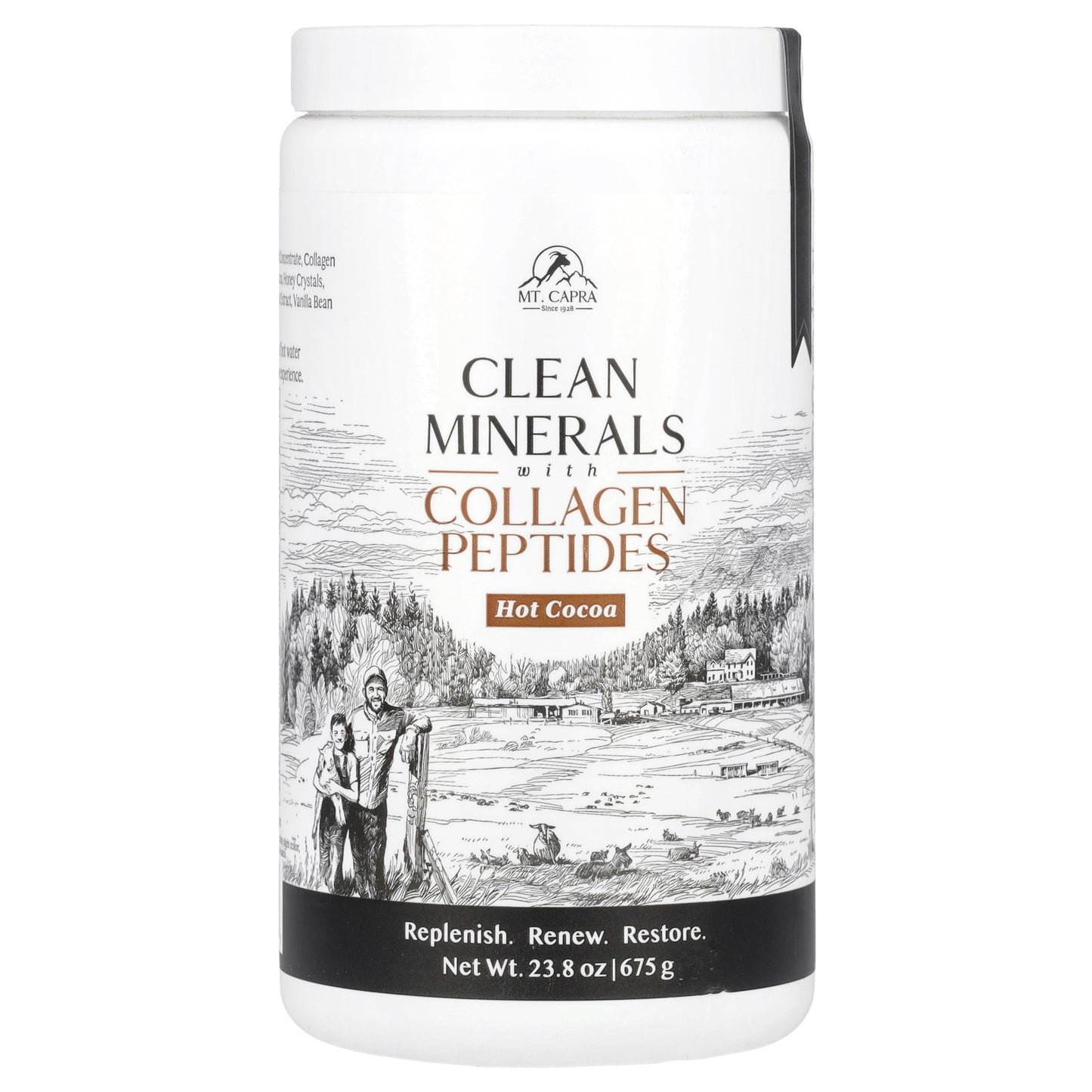 Mt. Capra, Clean Minerals with Collagen Peptides, Hot Cocoa, 23.8 oz (675 g)