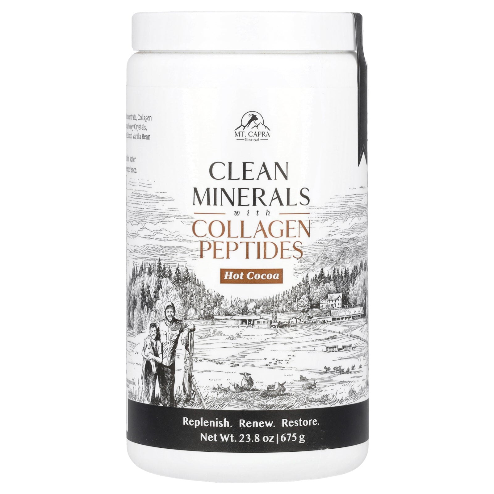Mt. Capra, Clean Minerals with Collagen Peptides, Hot Cocoa, 23.8 oz (675 g)