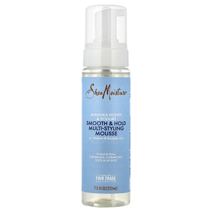 SheaMoisture, Manuka Honey & Yogurt, Smooth & Hold Multi-Styling Mousse w/ Mafura & Baobab Oils, 7.5 fl oz (222 ml)