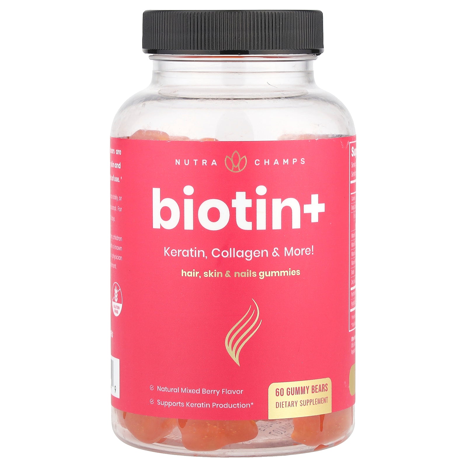 NutraChamps, Biotin+, Mixed Berry, 60 Gummy Bears