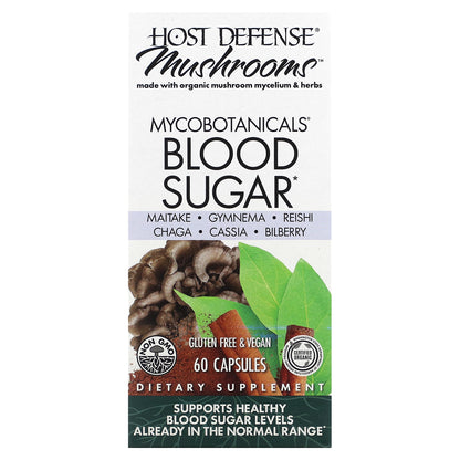 Host Defense, Mushrooms, MycoBotanicals, Blood Sugar, 60 Capsules