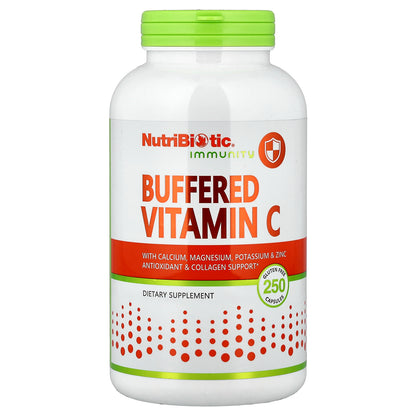 NutriBiotic, Immunity, Buffered Vitamin C With Calcium, Magnesium, Potassium & Zinc, 250 Gluten Free Capsules
