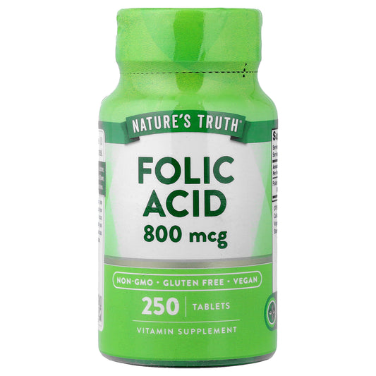 Nature's Truth, Folic Acid, 800 mcg, 250 Tablets