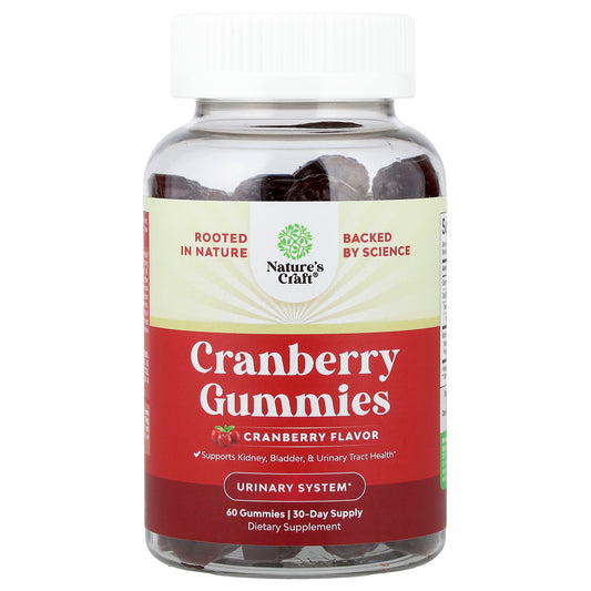 Nature's Craft, Cranberry Gummies, Cranberry, 60 Gummies (250 mg per Gummy)