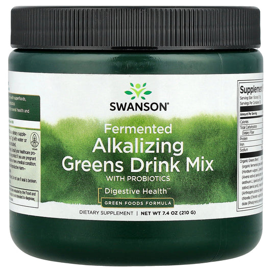 Swanson, Fermented Alkalizing Greens Drink Mix with Probiotics, 7.4 oz (210 g)