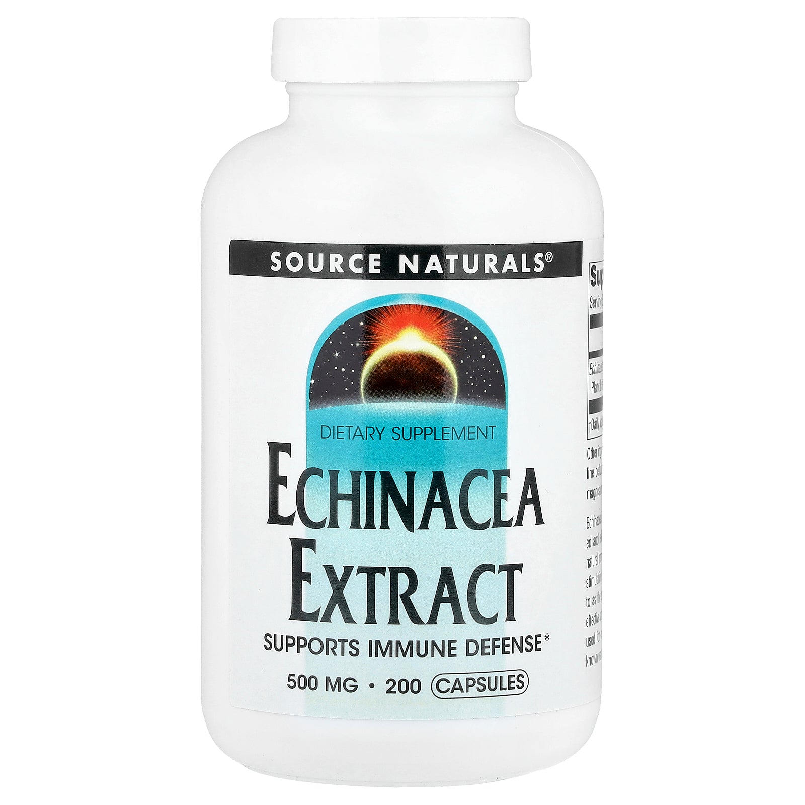 Source Naturals, Echinacea Extract, 500 mg, 200 Capsules